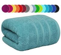 Extra Large Jumbo Bath Sheets 100x200cm Big Size Bathroom XXL Super Soft Bath Towels 100% Egyptian Cotton Body Wrapped Beach Towel 600-GSM (Sky Blue, 1)