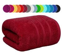 Extra Large Jumbo Bath Sheets 100x200cm Big Size Bathroom XXL Super Soft Bath Towels 100% Egyptian Cotton Body Wrapped Beach Towel 600-GSM (Red, 1)