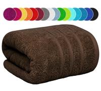 Extra Large Jumbo Bath Sheets 100x200cm Big Size Bathroom XXL Super Soft Bath Towels 100% Egyptian Cotton Body Wrapped Beach Towel 600-GSM (Chocolate Brown, 1)