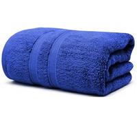 Extra Large Jumbo Bath Sheets 80 cm W x 200 cm L, Super Soft 100% Egyptian Cotton Body Wrap XL Size Bath Towel 600-GSM (Blue)