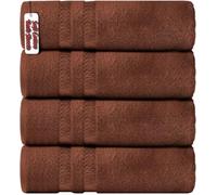 Extra Large Jumbo Bath Sheets-Set of 2 & 4 100% Egyptian Cotton Super Soft Quick Dry High Absorbent XL Bath Towels Set 600GSM (Chocolate Brown, 4X Bath Towels)