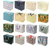 Extra Large Jumbo Zip-Up Laundry & Storage Bag - Reusable Laminated Shopping Bag for Laundry, Toys, Home Organization - Assorted (3)