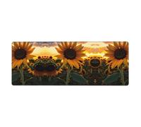 Extra Large Keyboard Mouse Pad, 12x31.5 Inch Desk Pad for Computer, Console, Office, Game, Study Farm Sunflower Pattern