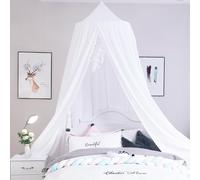 Extra Large Kids Bed Canopy for Girls Boys Bedroom Decor, Crib Nursery Hanging Light Blocking Reading Nook (Pure White)