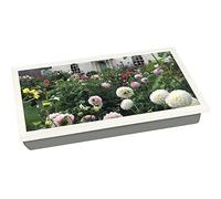 Extra Large Laptop Tray with Own Photo, Personalised Bean Bag Cushioned TV Dinner Tray for Eating, Laptop Lap Desk Table (Cream Frame Large)