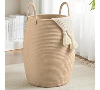 Extra Large Laundry Hamper Basket 105L Woven Blanket Basket, Jute Brown