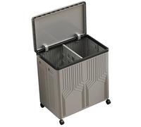 Extra Large Laundry Hamper with Lid, 40gal Clothes Hamper 2 Section, Laundry Basket with Wheels for Laundry Room, Bedroom, Hampers(Black)