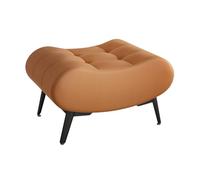 Extra Large Leather Ottoman Footrest Upholstered Foot Stool for Sofa Small Shoe Changing Bench with Metal Legs Dark Color Perfect for Entryway and Step Stool.