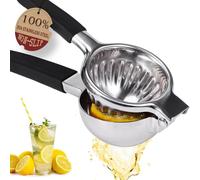 Extra Large Lemon Squeezer Stainless Steel - Easy Squeeze Heavy Duty Manual Lemon Juicer with Non-slip Silicone Handle - Ergonomic Citrus Squeezer & Fruit Juicer for Small Oranges, Limes