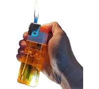 Extra Large Lighter, Super Giant Lighter, Butane Lighters, Transparent Oil Tank (fuel Not Included)(Brown)