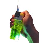Extra Large Lighter, Super Giant Lighter, Butane Lighters, Transparent Oil Tank (fuel Not Included)(Green)