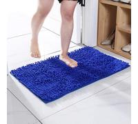 Extra Large Luxurious Chenille Bath Mat, Super Absorbent & Non-Slip Bathroom Rug, Dark Blue 50X80Cm For Ultimate Comfort
