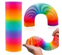 Extra Large Magic Rainbow Spring 15cm Slinky Toy, Giant Plastic Coil Fidget Sensory Toy for Kids Adults, Birthday Party Favours, Stocking Fillers & Summer Fun Gift