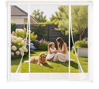 Extra Large Magnetic Screen Doors 135x210cm White Stay Cool and Comfortable with Fresh air Flowing in All Day Long for Double Doors that Open up the Whole Living Space