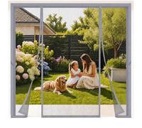 Extra Large Magnetic Screen Doors 165x245cm Grey Great for Families who Love Keeping Doors Open in Summer for Pets that Love to roam in and Out of the Garden