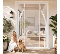Extra Large Magnetic Screen Doors White 195x250cm Stay Cool and Comfortable with Fresh air Flowing in All Day Long for Front Entrance & Back Patio Doors