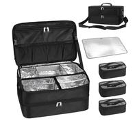 Extra Large Makeup Case, Professional Makeup Train Case for Makeup Artist Traveling Organizer, Double Layer XL Cosmetic Travel Case for Cosmetology with 3 Detachable compartments and 3 Makeup Bags