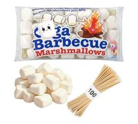 Extra Large Marshmallows 750g | 100 Pieces Bamboo Skewers | Perfect For Campfire Toasting, Bonfire Roast, Summer Roast & Barbecue and smores Kit
