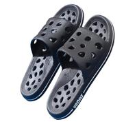 Extra large men's indoor hollow bathroom non-slip slippers size 48 49 50 51 (black,46/47 EU)