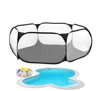 Extra Large Mesh Pool Toy Storage Bin - 47" Foldable Organizer Bag For Floats, Pool Noodles, Beach Balls & Goggles, Quick-Dry Hanging Net For Backyard, Garden & Beach Summer Accessories