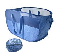 Extra Large Mesh Pop Up Laundry Hamper, 100L Collapsible Laundry Basket | Foldable Dirty Clothes Hamper with Reinforced Handles, Tear-Resistant, Space-Saving for Bedroom Dorm Bathroom Home RV Stair