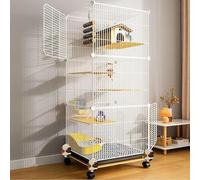 Extra Large Metal Five-Layer Small Animal Cage With Universal Casters For Adult Rats, Ferrets, Chinchillas, Guinea Pigs, Large Hamsters