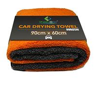 Extra Large Microfibre Car Drying Towels 90cm x 60cm Super Absorbent and Quick Dry Auto Detailing Towels Dual Sided 800gsm | Orange/Grey (Orange/Grey (1 x Drying Towel)