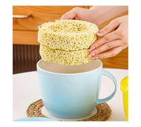 Extra Large Microwave Safe Ceramic Ramen Bowl with Lid - 1200ML Ergonomic Handle Noodle Mug for Quick Meals - Ideal for Students & Office Workers (Blue)