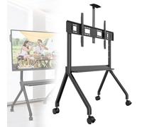 Extra Large Mobile TV Stand for 60-120 Inch TVs up to 264 lbs, Adjustable Height Rolling TV Cart with Camera Shelf and Storage, Max VESA 1200x600, and Versatile