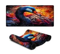 Extra Large Mouse Mat Colorful Psychedelic Animal Art Swan Extended Mouse Pad Smooth SurfaceHigh AccuracyFast MovingAnti ScratchNon Slip Base 40x90cm