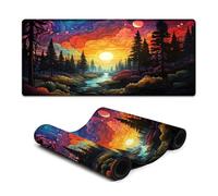 Extra Large Mouse Mat Colorful Psychedelic Beauty of The Forest Extended Mouse Pad Smooth SurfaceHigh AccuracyFast MovingAnti ScratchNon Slip Base 40x90cm