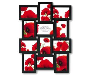 Extra Large Multi Aperture Black Photo Frame Holds 12 6x4 Photos