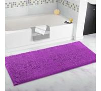 Extra Large Non-Slip Bath Rug, Ultra Soft Chenille Carpet, Super Water Absorbent Long Runner Mat for Bathroom, Plush Floor Mat - Purple (80x160cm)