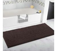 Extra Large Non-Slip Bathroom Rug, Ultra Soft Chenille Bath Mat, Super Absorbent Long Runner Floor Carpet for Home, Coffee Color, 80x120cm, Plush Comfort