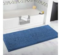 Extra Large Non-Slip Bathroom Rug - Ultra Soft Chenille Bath Mat, Super Water Absorbent Long Runner Floor Mat for Bathroom (Blue, 60x160cm)