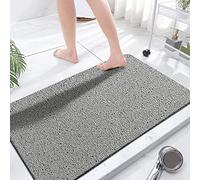Extra Large Non Slip Shower Mat No Suction Cups 60x110cm Bath Mat for Rough Bath Surface Loofah Mats for Shower and Bathroom, Quick Drying, Grey