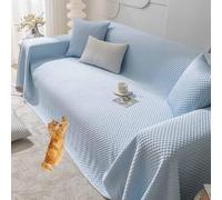 Extra Large Non-Slip Throw Blanket for 4-Seater Sofa, 210x400cm, Soft Polyester, Cozy Blue Decorative Cover, Perfect for Living Room Comfort