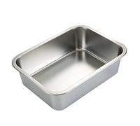 Extra Large Non Stick Litter Box, 45x35x10cm Stainless Steel Litter Box for Cat Rabbit Odor Control Non Stick Tray