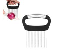 Extra-Large Onion Holder for Slicing, Stainless Steel Food Slicing Guide with 14 Long Needles Multi-Functional Home Kitchen Tool for Potato Tomato Onion Meat