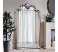 Extra Large Ornate Frame Leaner Wall Mirror Antique Silver 184 x 104cm Agenzia 14 Silver One Size
