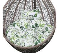 Extra Large Outdoor Rattan Swing Chair with Cushions - Wicker Egg Hanging Hammock for Garden Terrace & Indoor Use - Comfortable Hanging Basket Chair (Color: E)