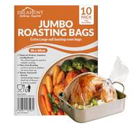 Extra Large Oven Roasting Bags with Ties 55 x 60cm [10 Pack] - BPA-Free, Food-Grade & Oven-Safe Cooking Bags | Heavy-Duty Cook-in Bags for Turkey, Chicken, Fish, Vegetables, Meal Prep & Batch Cooking