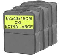 Extra Large Packing Cubes 6 PCS, 62x40x15CM Same Size Suitcase Organiser Bags, Mesh Packing Cubes for Suitcases Extra Large Only (Light Gray, 6 x XXL)