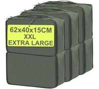 Extra Large Packing Cubes for Suitcases 6 PCS, 62x40x15CM Same Size Suitcase Organiser Bags, Mesh Packing Cubes Extra Large Only (6PCS XXL Bottle Green)