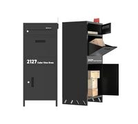 Extra Large Parcel Box, Delivery Box for Parcels, Large Parcel Box Outdoor, Anti-Theft Secure Parcel Drop Box Featuring Parcel Delivery Signage and Address Stickers(37 * 46 * 101 cm)