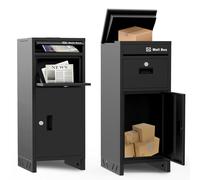 Extra Large Parcel Box, No-Installation Delivery Box for Parcels, Large Parcel Box Outdoor, Anti-Theft Secure Parcel Drop Box Featuring Parcel Delivery Signage and Address Label (41 * 41 * 97 cm)