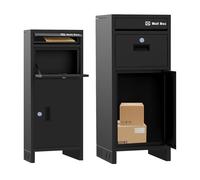 Extra Large Parcel Box, No-Installation Delivery Box for Parcels, Large Parcel Box Outdoor, Anti-Theft Secure Parcel Drop Box Featuring Parcel Delivery Signage and Address Label(53 * 53 * 105 cm)