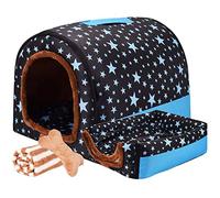 Extra Large Pet House Dog Bed with Roof,Labrador Calming Cave Medium Washable Orthopedic Cushion Wicker Heated Pad Anti Anxiety Chew Jumbo Small Tent Tough,C,L 60 * 47 * 45cm