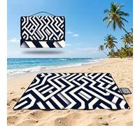 Extra Large Picnic Blanket 200x300cm, Waterproof Beach Blanket Sandproof Outdoor Picnic Mat Black and white,Foldable Portable Easy-to-Clean,stripes Camping Mat for Hiking,Party,Grass,Family,Park UZ-19