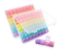 Extra Large Pill Box Organiser - BiaoGan XL 7 Day 4 Times A Day Monthly Pill Dispenser - 28 Compartments Weekly Pill Case Container for Medication Vitamins and Supplements, Black (Multicolor)